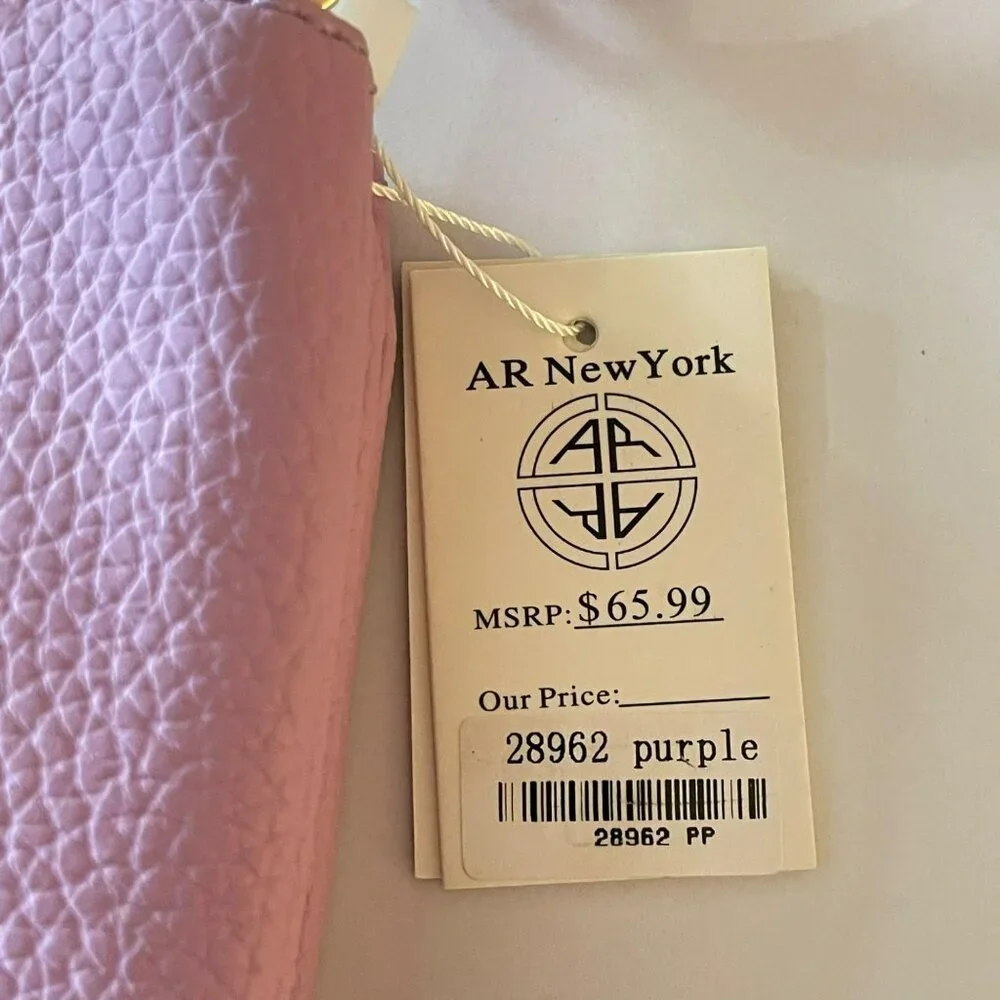 AR New York Pebbled Lavender Purple Crossbody Bag Multi Compartment